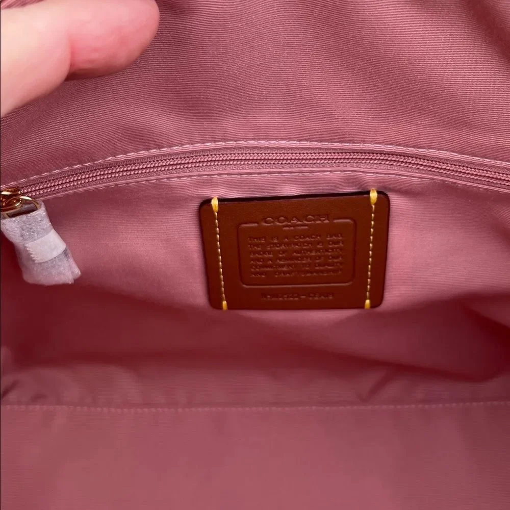 Coach Rowan Large Satchel Bag In Signature Canvas With Charms Powder Pink Purse - Picture 8 of 11